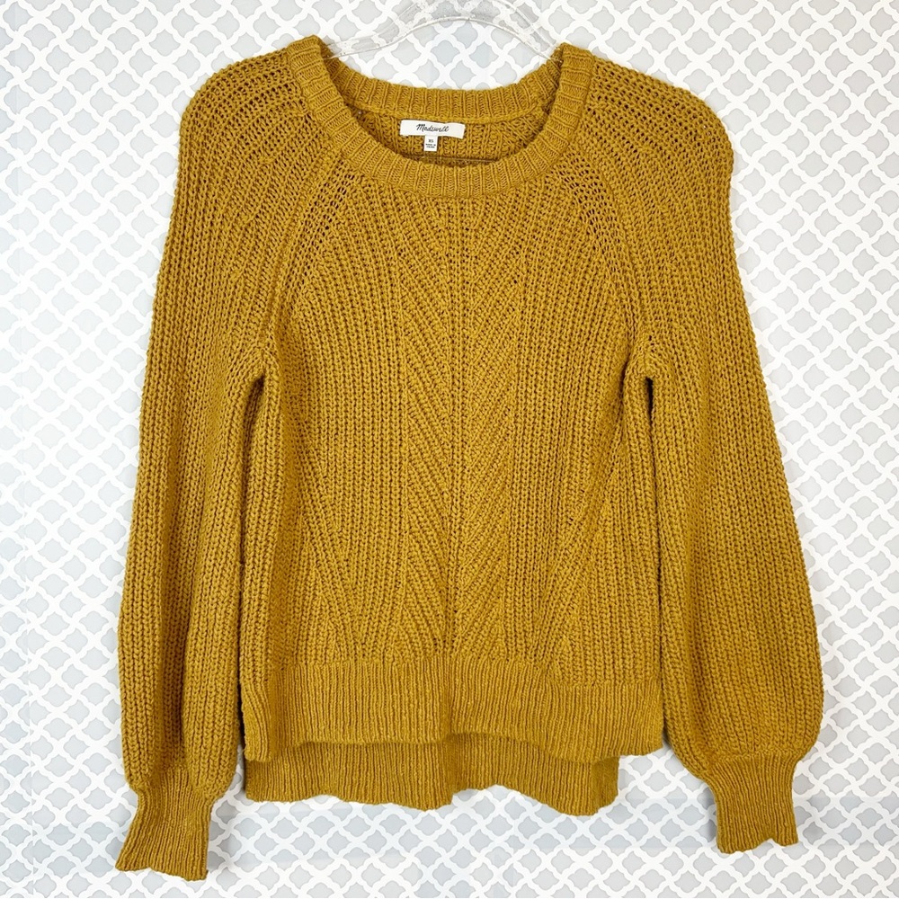 GUC Madewell Mustard Balloon-Sleeve Pullover Sweater